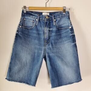 Frame High Ride Bermuda in Del Amo medium wash Cut off Denim shorts Size 24